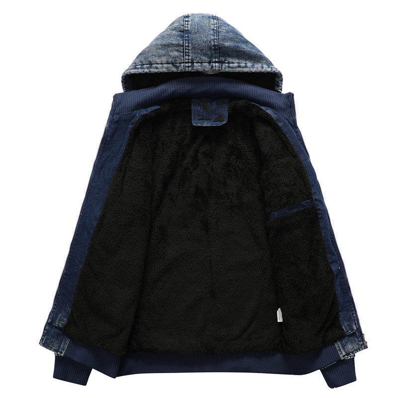 Herren Jeansjacke mit gefütterter Kapuze Echoarchiv