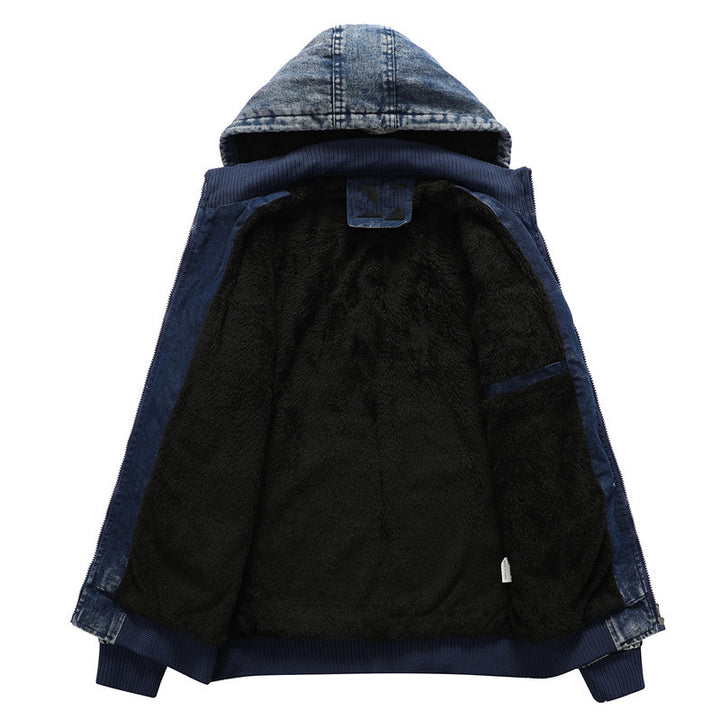 Herren Jeansjacke mit gefütterter Kapuze Echoarchiv