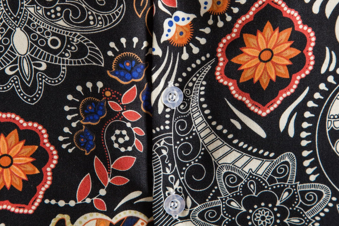 Herren Kurzarmhemd mit kreativem Allover-Design Echoarchiv