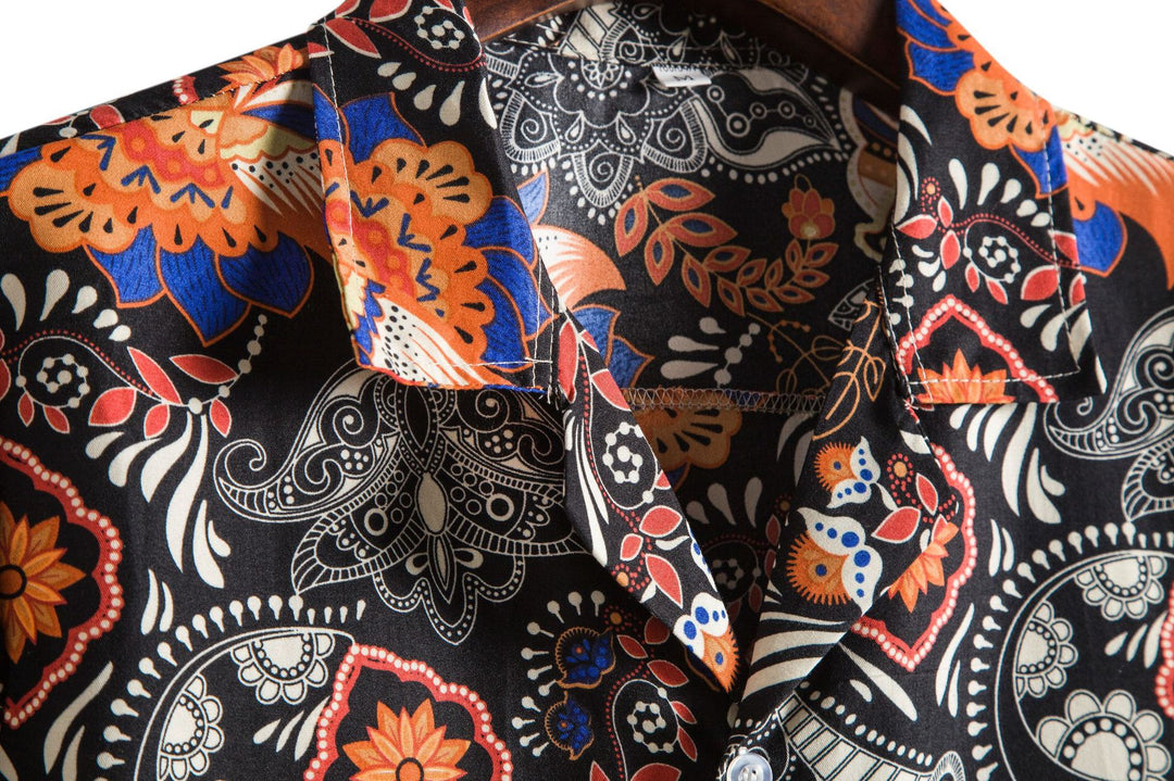 Herren Kurzarmhemd mit kreativem Allover-Design Echoarchiv