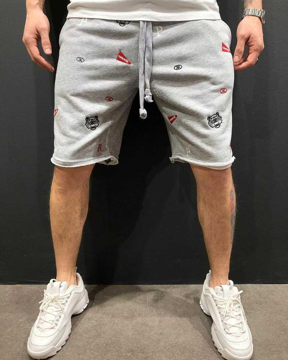 Herren Bequeme Sweatshorts mit farbenfrohen Logos und elastischem Bund Echoarchiv