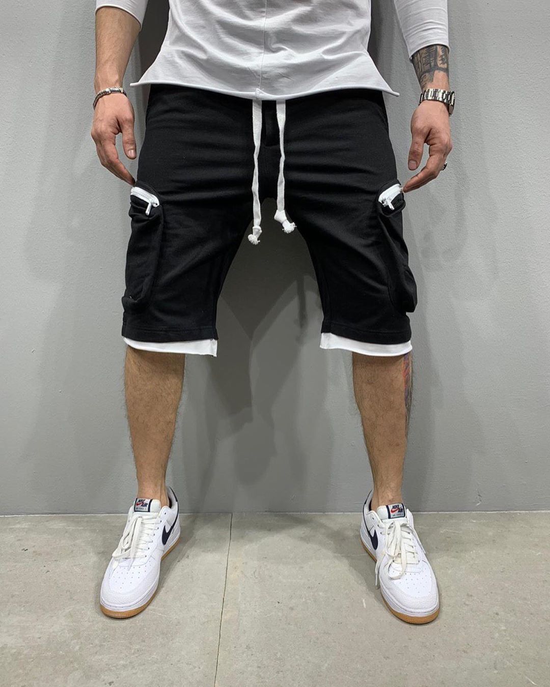 Herren Sportliche Cargoshorts mit praktischem Taschen-Design und elastischem Bund Echoarchiv