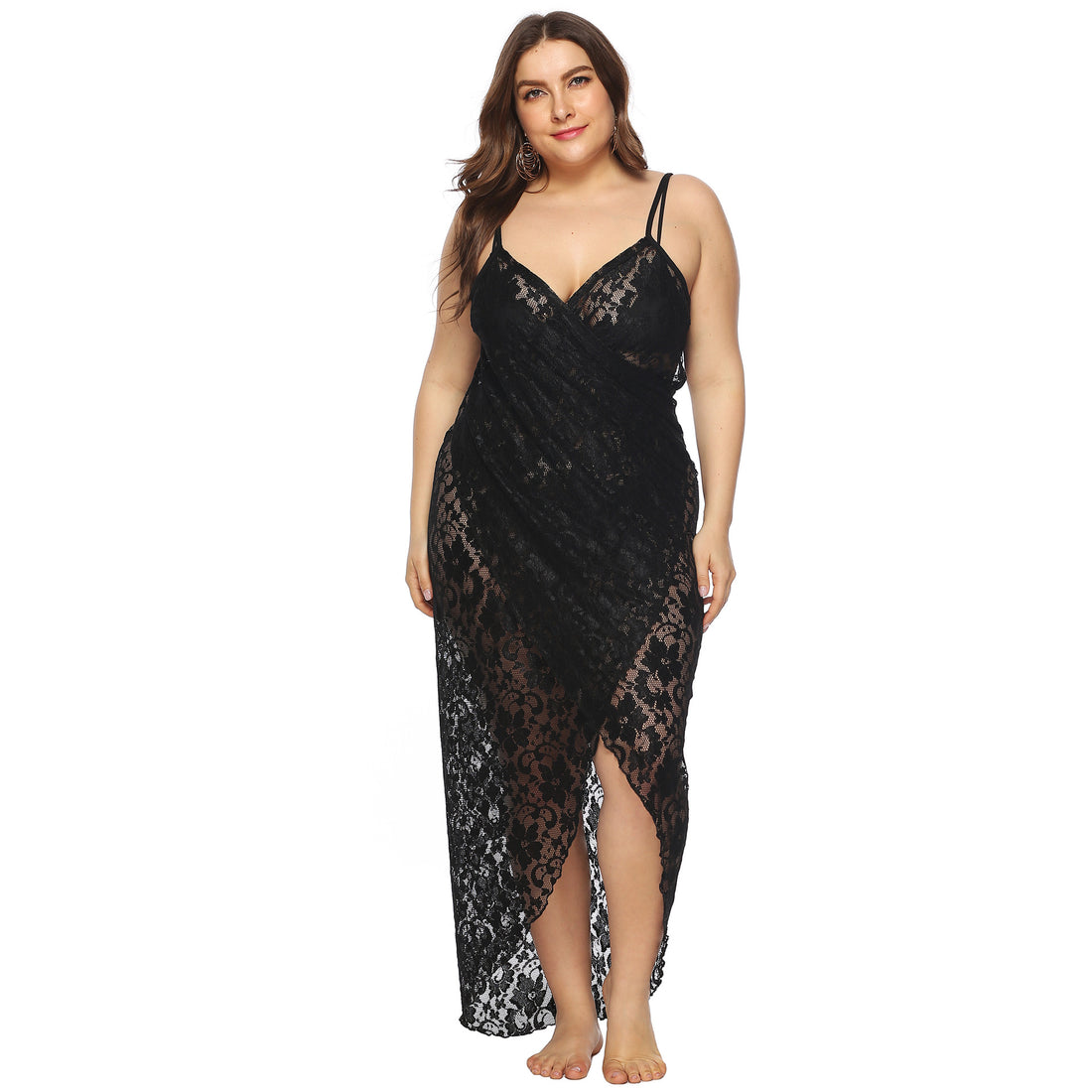 Damen Transparentes Spitzenstrandkleid – Élara