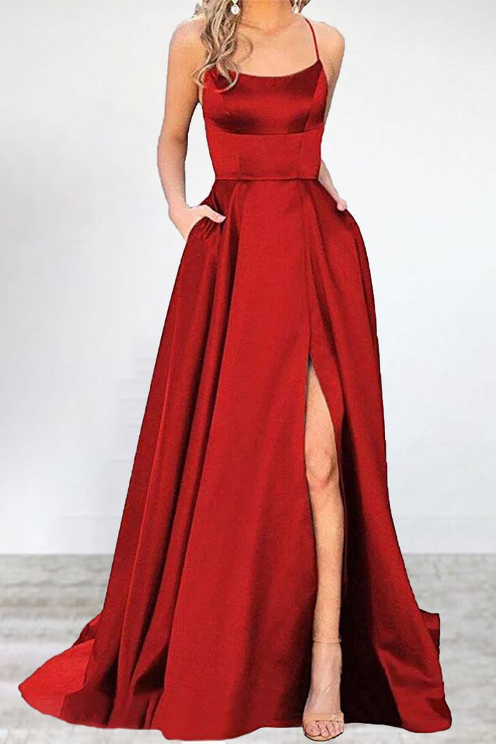 Echoarchiv | Sexy Formell Einfarbig Hohe Öffnung U Hals Abendkleid Kleider- 16 Farben