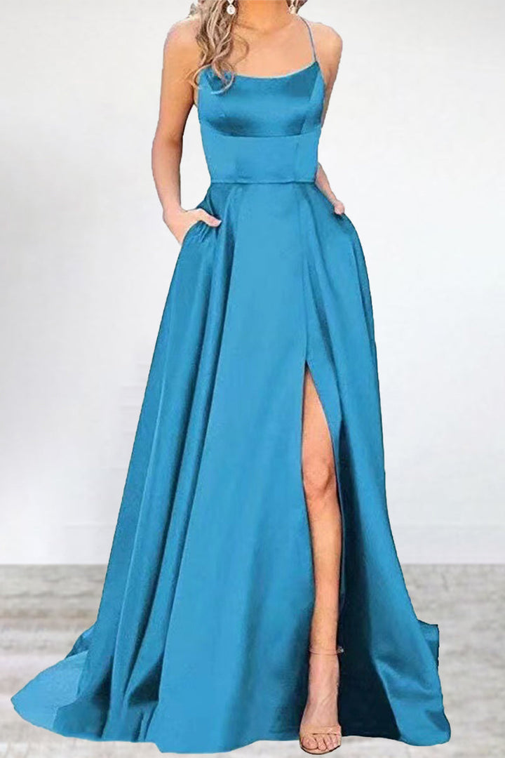 Echoarchiv | Sexy Formell Einfarbig Hohe Öffnung U Hals Abendkleid Kleider- 16 Farben