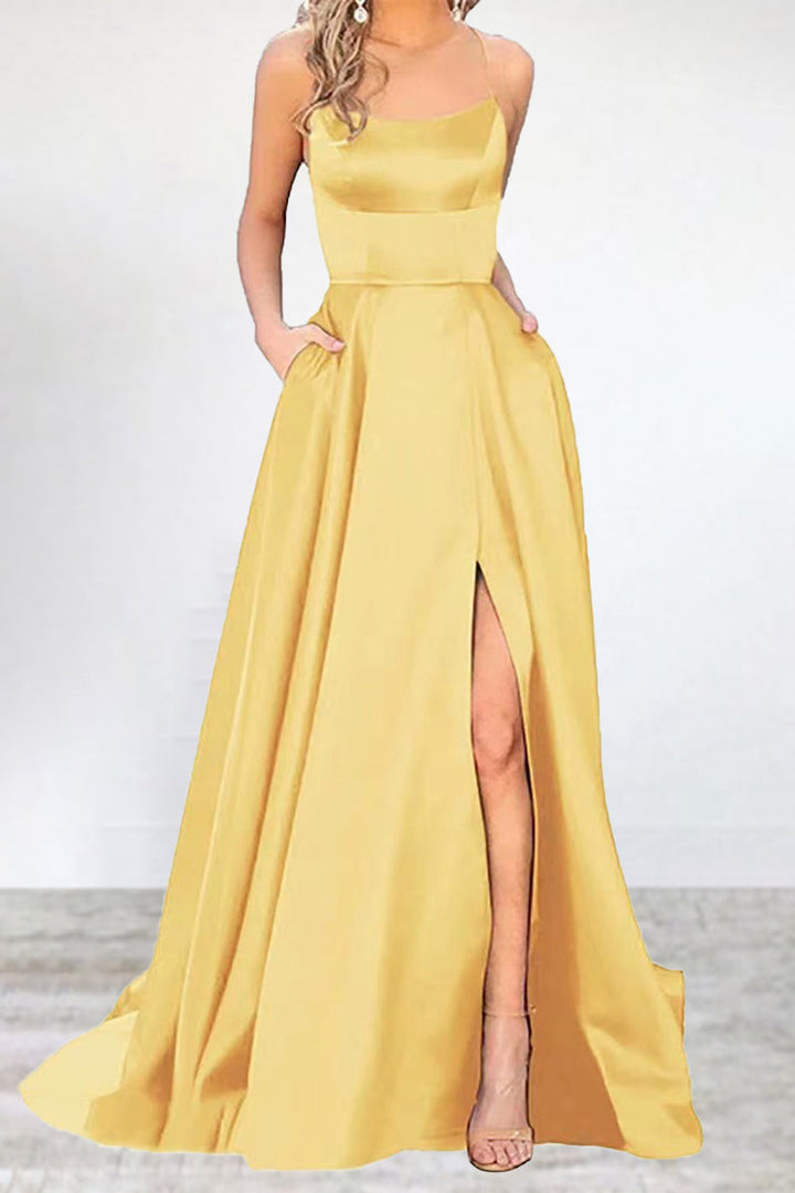 Echoarchiv | Sexy Formell Einfarbig Hohe Öffnung U Hals Abendkleid Kleider- 16 Farben