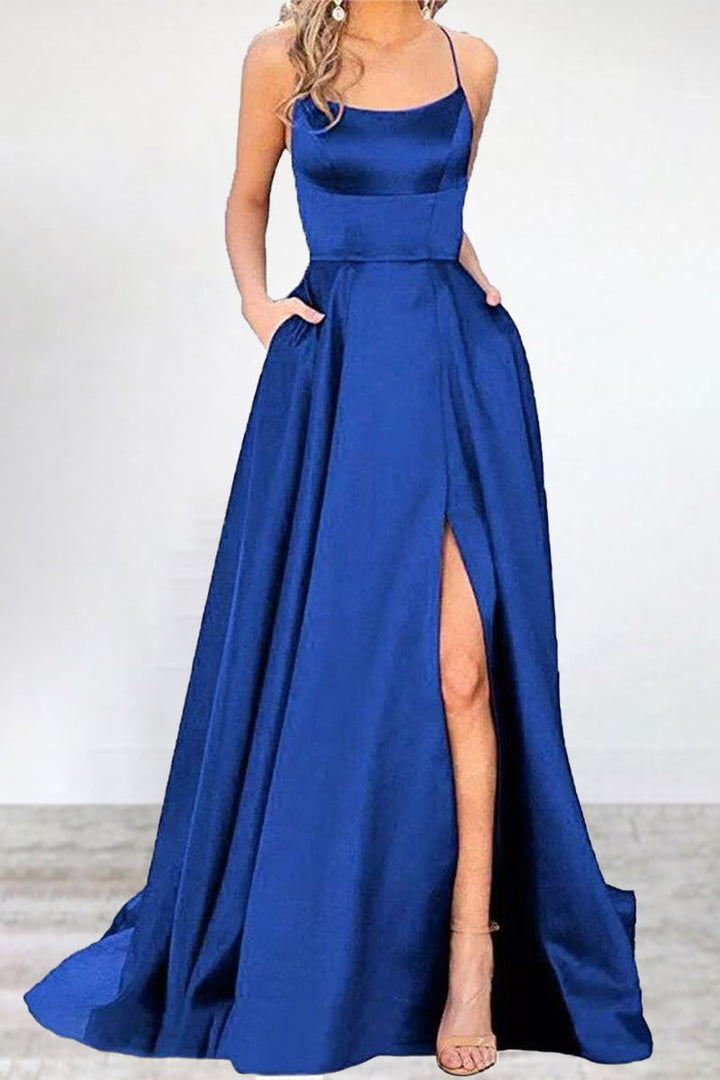 Echoarchiv | Sexy Formell Einfarbig Hohe Öffnung U Hals Abendkleid Kleider- 16 Farben