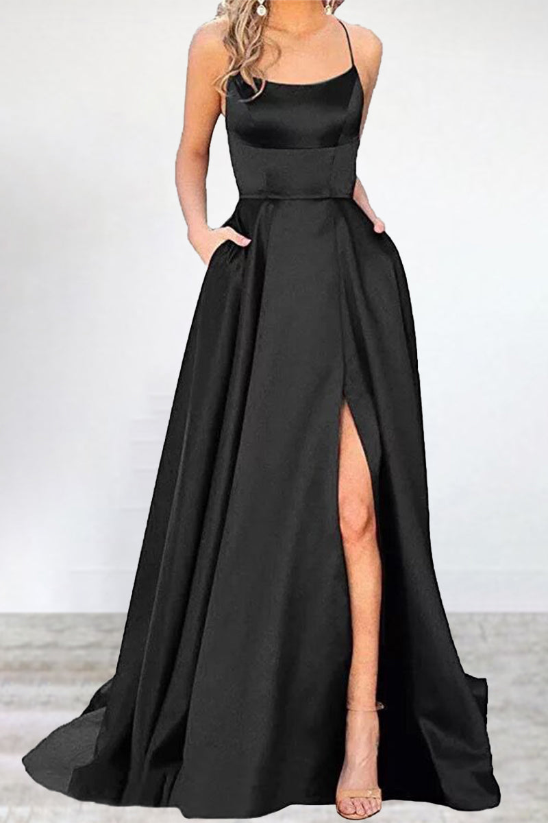 Echoarchiv | Sexy Formell Einfarbig Hohe Öffnung U Hals Abendkleid Kleider- 16 Farben