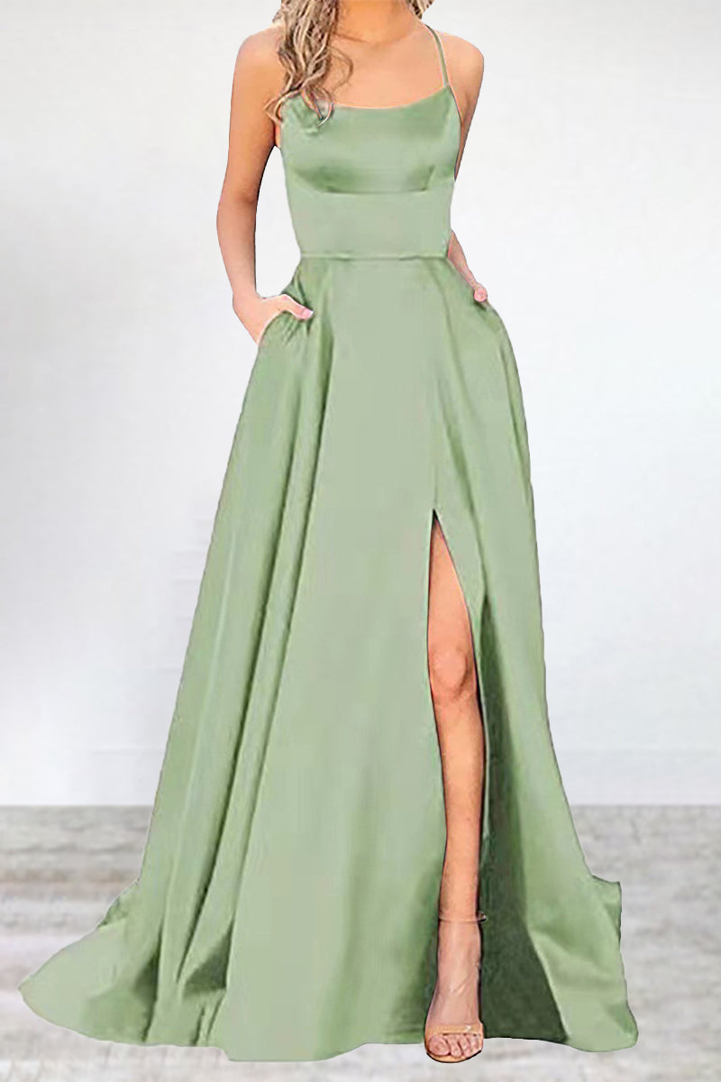 Echoarchiv | Sexy Formell Einfarbig Hohe Öffnung U Hals Abendkleid Kleider- 16 Farben
