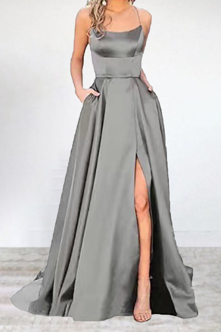 Echoarchiv | Sexy Formell Einfarbig Hohe Öffnung U Hals Abendkleid Kleider- 16 Farben