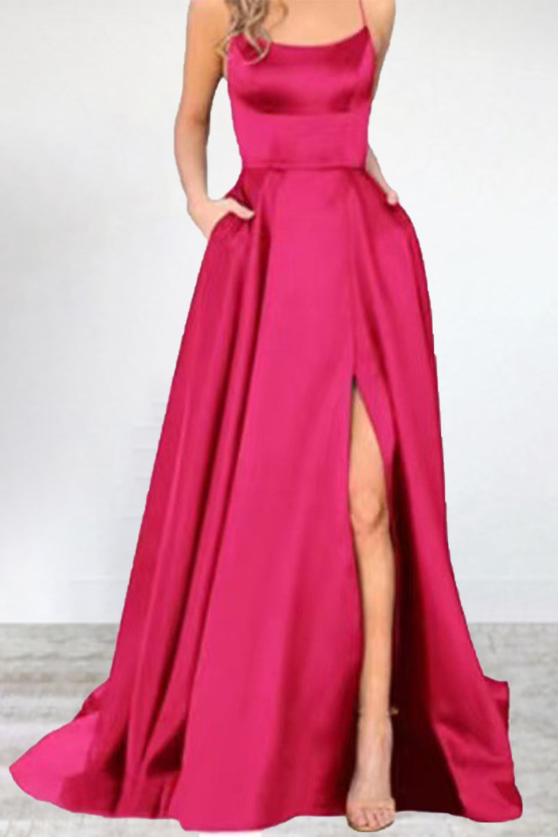 Echoarchiv | Sexy Formell Einfarbig Hohe Öffnung U Hals Abendkleid Kleider- 16 Farben