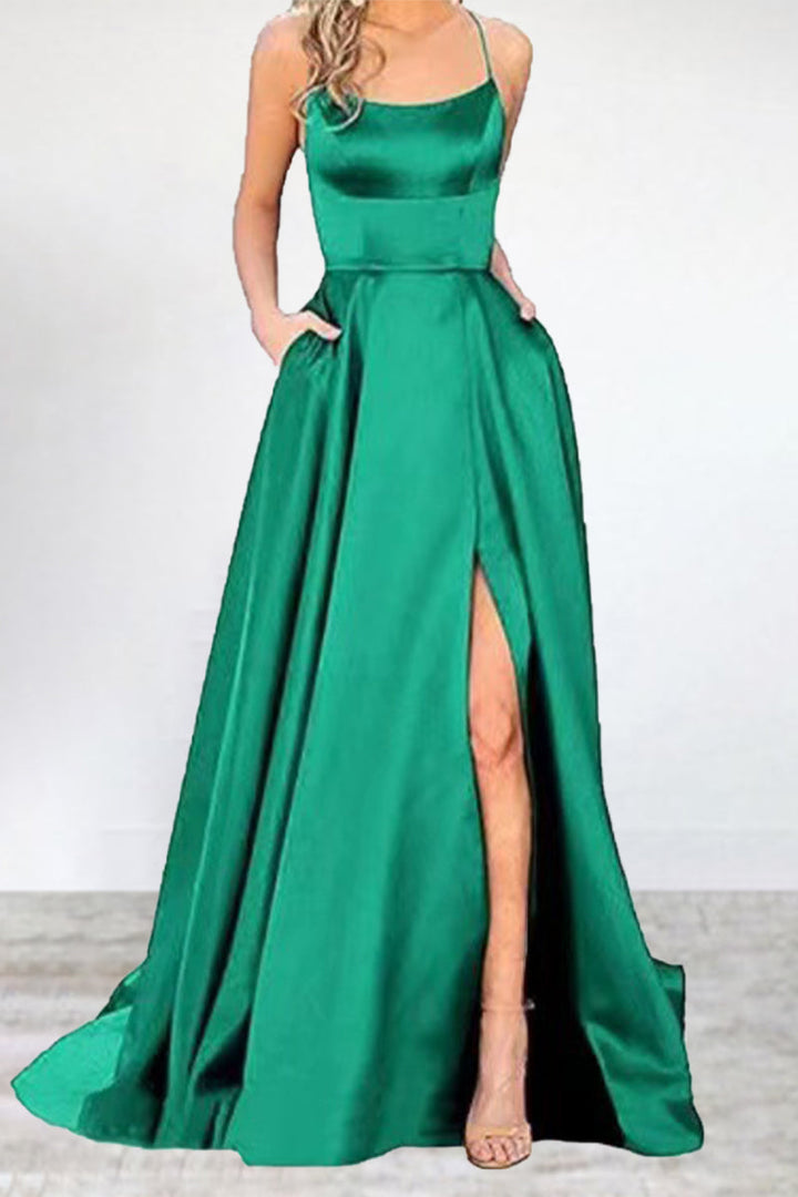 Echoarchiv | Sexy Formell Einfarbig Hohe Öffnung U Hals Abendkleid Kleider- 16 Farben