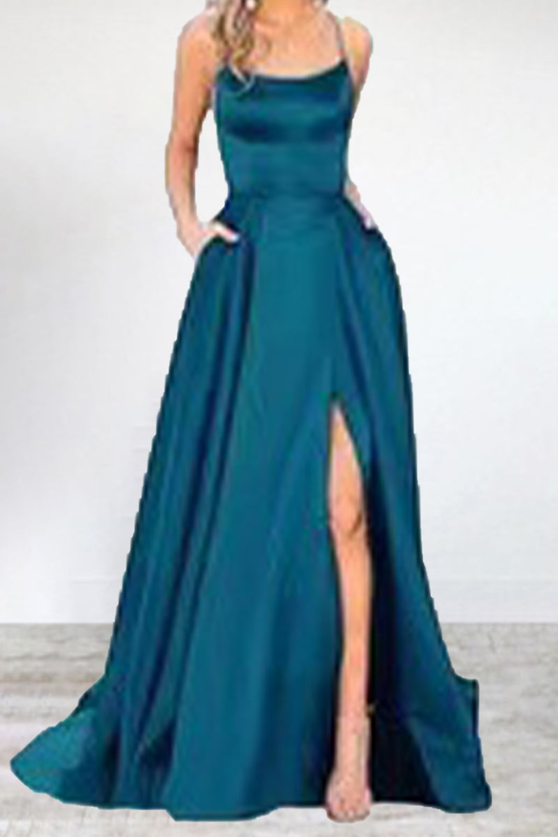 Echoarchiv | Sexy Formell Einfarbig Hohe Öffnung U Hals Abendkleid Kleider- 16 Farben