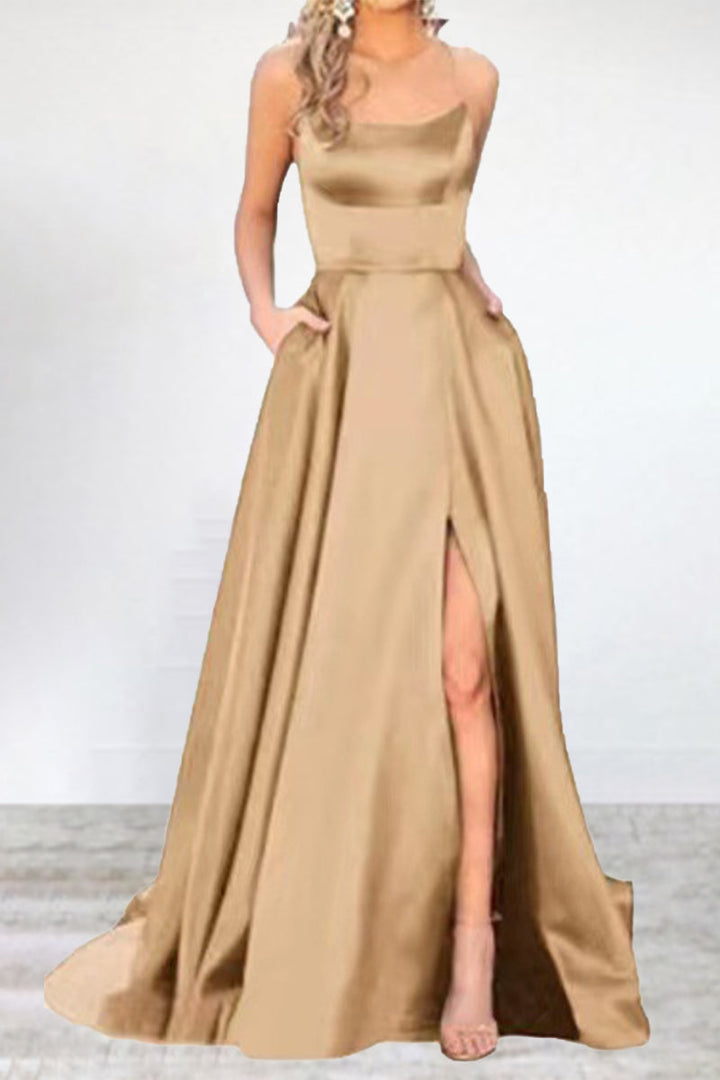 Echoarchiv | Sexy Formell Einfarbig Hohe Öffnung U Hals Abendkleid Kleider- 16 Farben