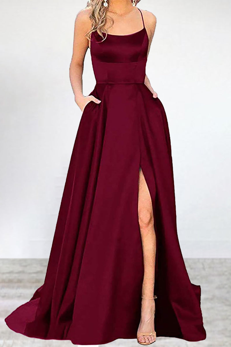 Echoarchiv | Sexy Formell Einfarbig Hohe Öffnung U Hals Abendkleid Kleider- 16 Farben