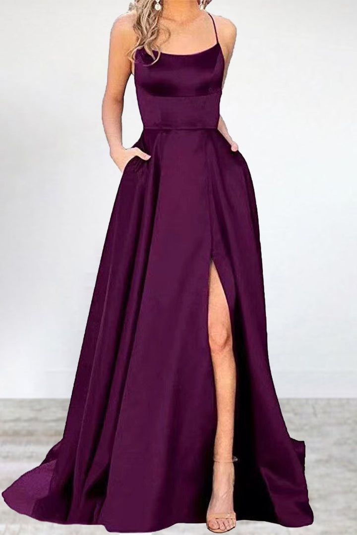 Echoarchiv | Sexy Formell Einfarbig Hohe Öffnung U Hals Abendkleid Kleider- 16 Farben