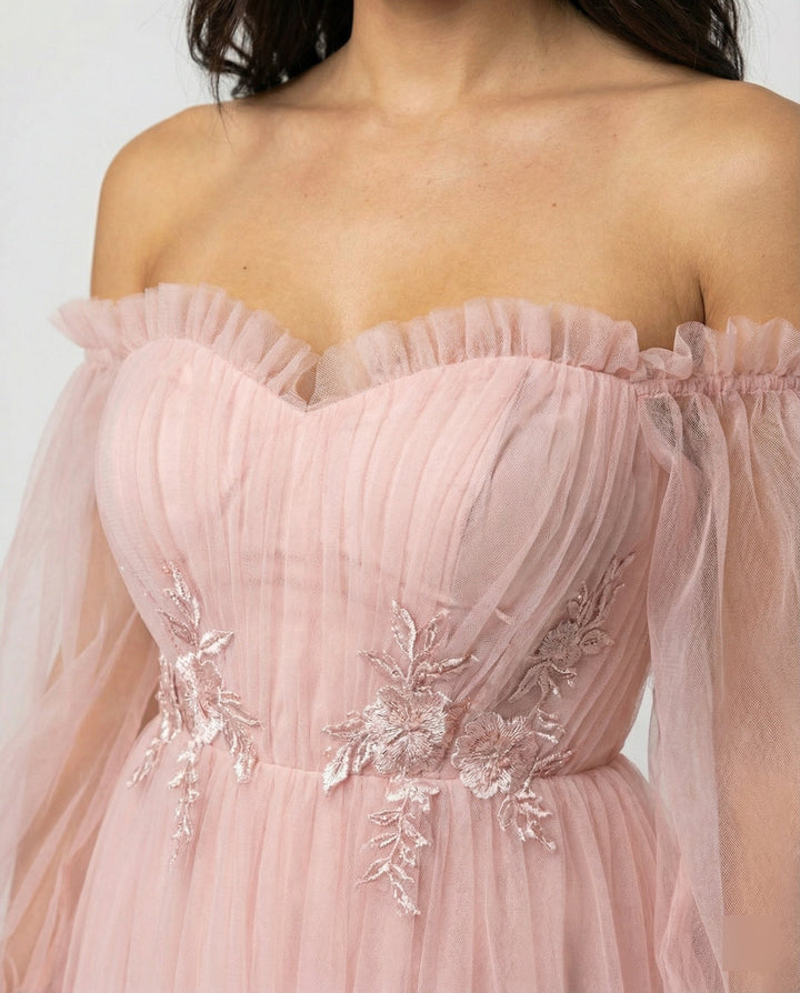 Echoarchiv | Elegantes Formelles Einfarbiges Patchwork Off-Shoulder Abendkleid Kleider - 3 Farben