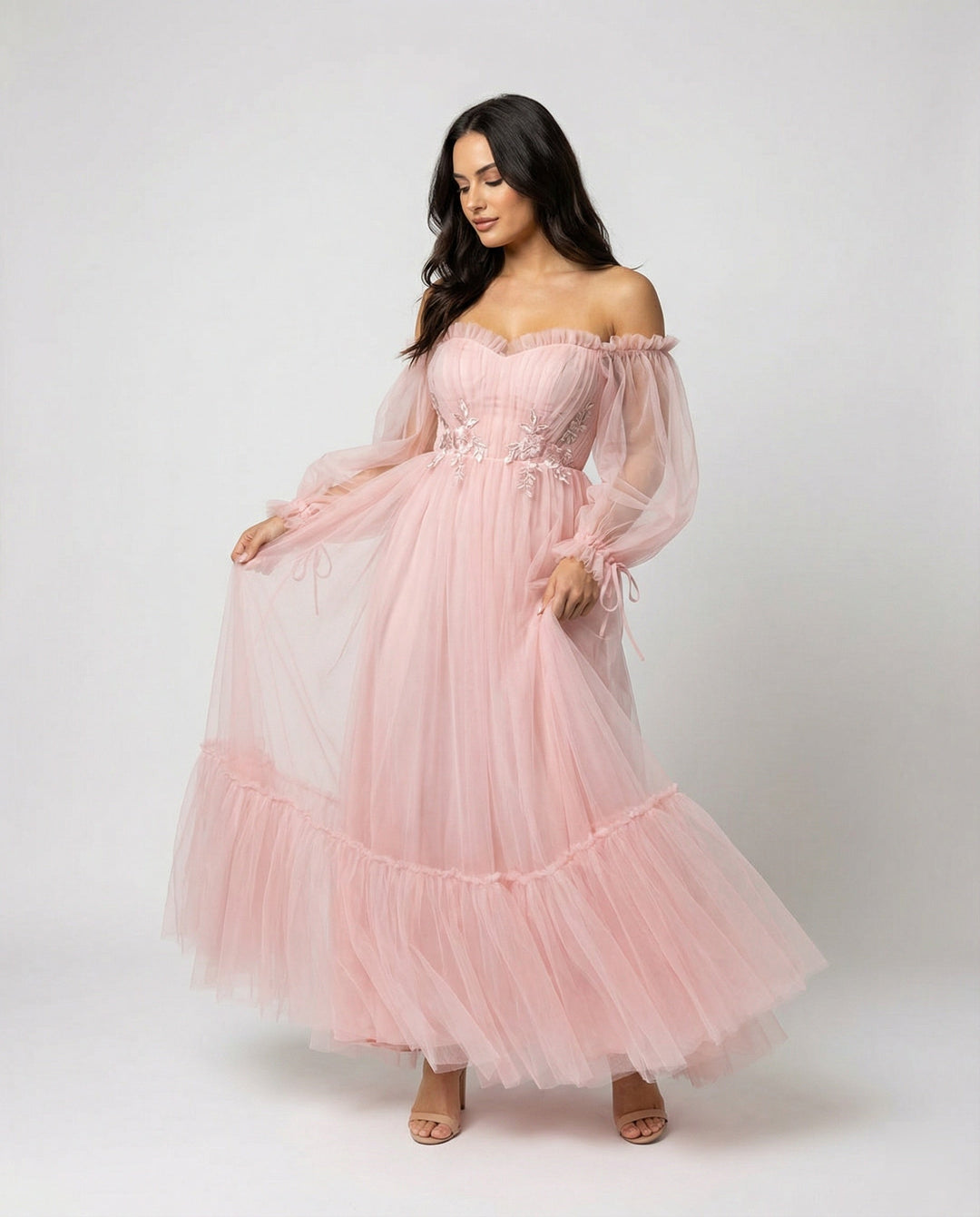 Echoarchiv | Elegantes Formelles Einfarbiges Patchwork Off-Shoulder Abendkleid Kleider - 3 Farben