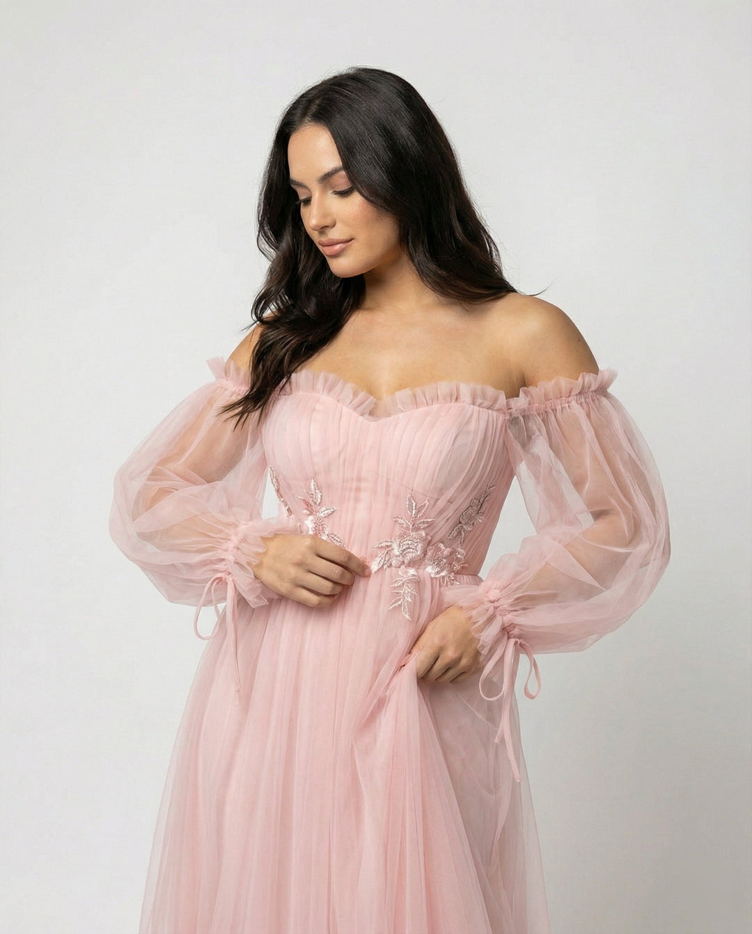Echoarchiv | Elegantes Formelles Einfarbiges Patchwork Off-Shoulder Abendkleid Kleider - 3 Farben