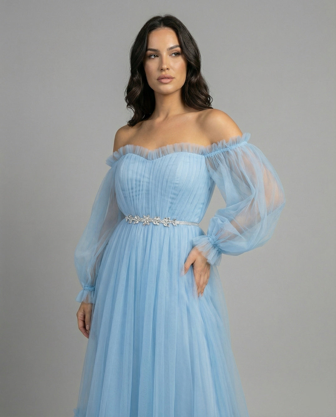 Echoarchiv | Elegantes Formelles Einfarbiges Patchwork Off-Shoulder Abendkleid Kleider - 3 Farben
