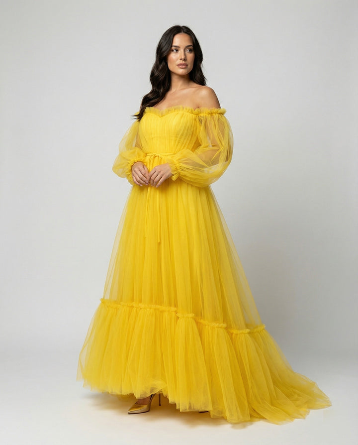 Echoarchiv | Elegantes Formelles Einfarbiges Patchwork Off-Shoulder Abendkleid Kleider - 3 Farben