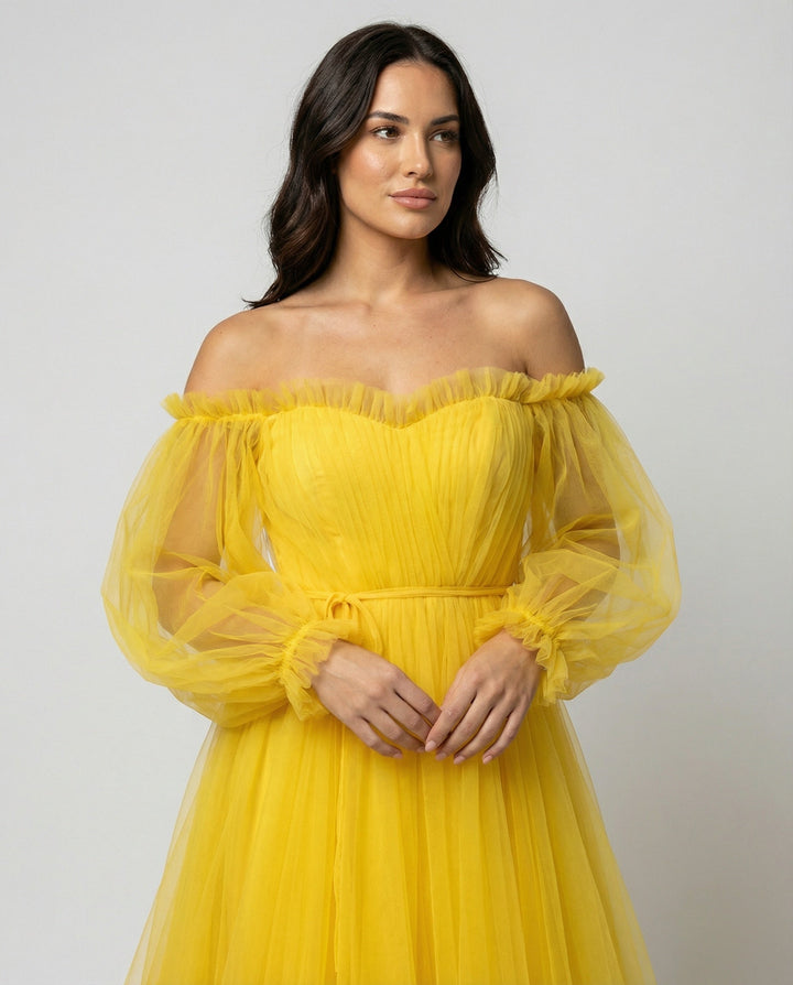 Echoarchiv | Elegantes Formelles Einfarbiges Patchwork Off-Shoulder Abendkleid Kleider - 3 Farben