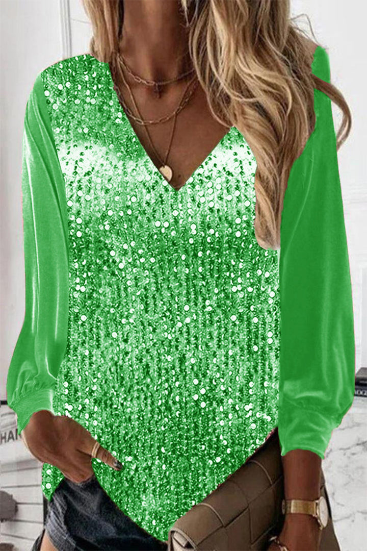 Echoarchiv | Schlichte Glitzerbluse