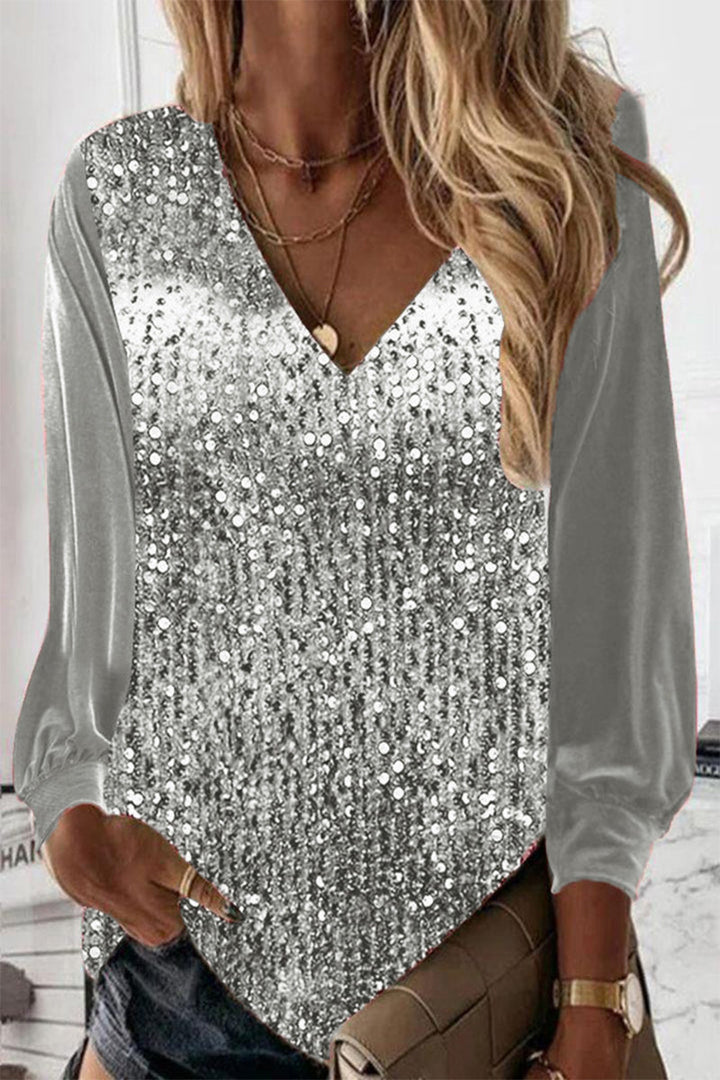 Echoarchiv | Schlichte Glitzerbluse
