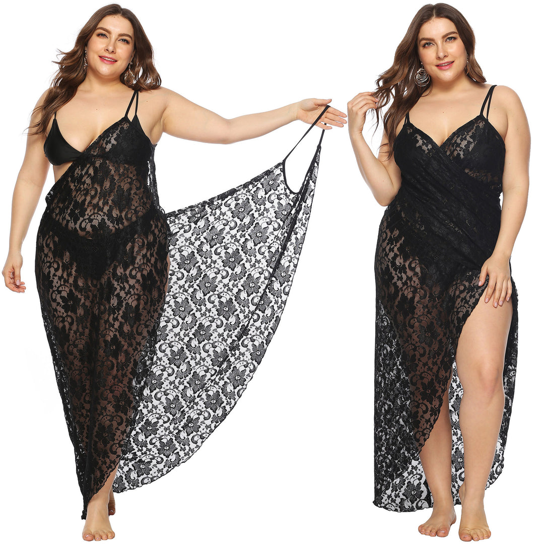 Damen Transparentes Spitzenstrandkleid Echo Archiv