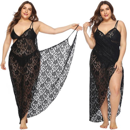 Damen Transparentes Spitzenstrandkleid Echo Archiv