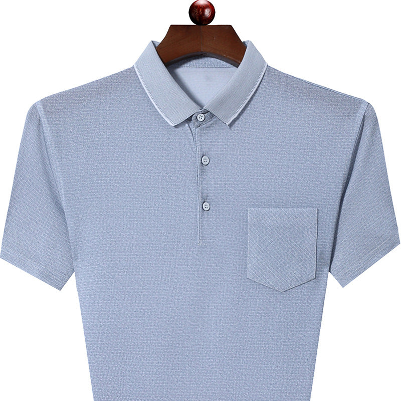 Herren Poloshirt mit strukturiertem Stoff und Brusttasche Echoarchiv