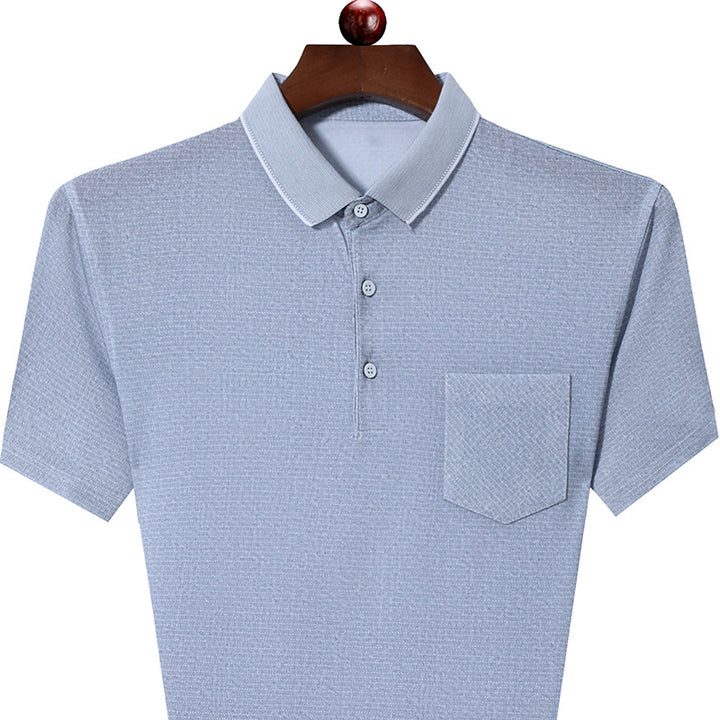 Herren Poloshirt mit strukturiertem Stoff und Brusttasche Echoarchiv
