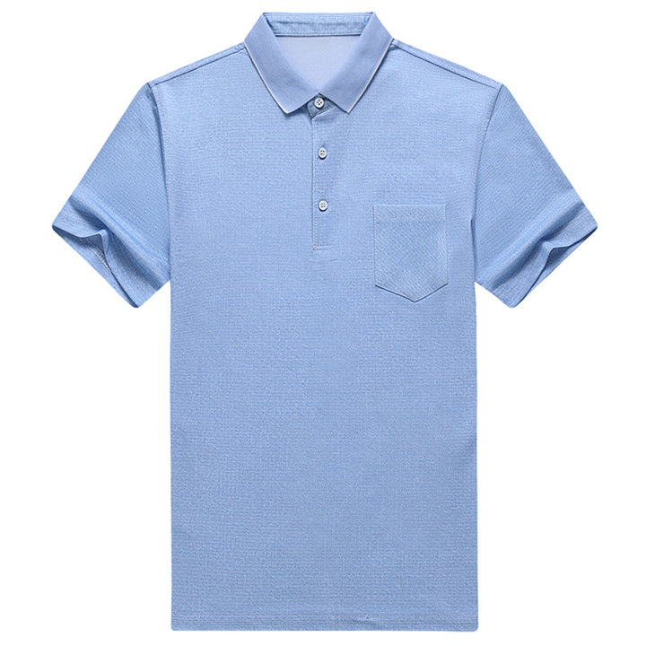 Herren Poloshirt mit strukturiertem Stoff und Brusttasche Echoarchiv