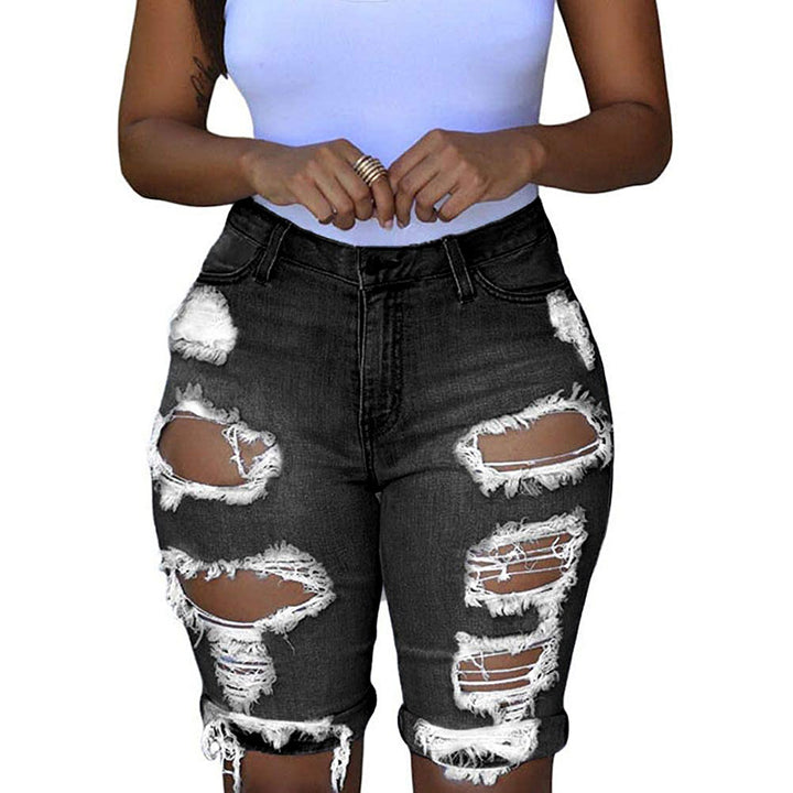 Damen Destroyed Denim-Hose mit lässigem Schnitt und modischen Rissdetails Echo Archiv