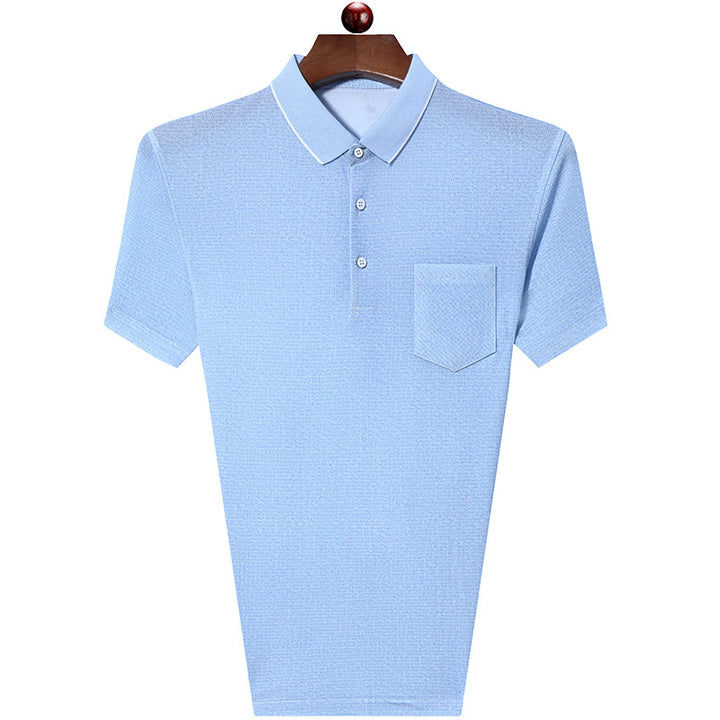 Herren Poloshirt mit strukturiertem Stoff und Brusttasche Echoarchiv