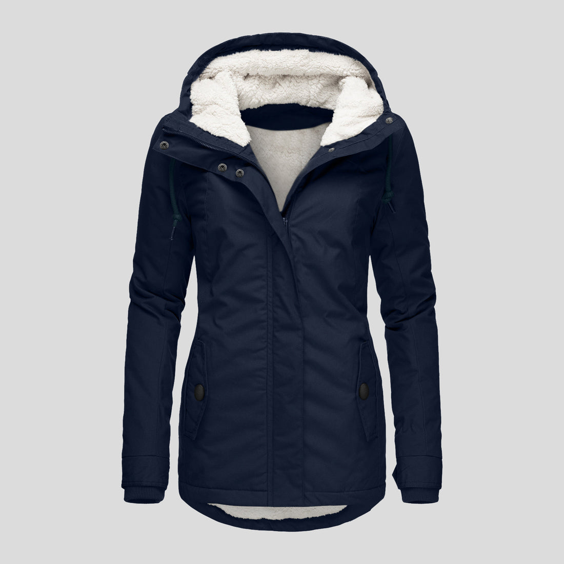 Gefütterter Parka mit Lammfell-Imitat