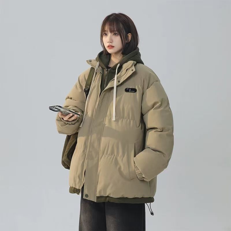 Gefütterte Unisex-Winterjacke im Lagen-Look