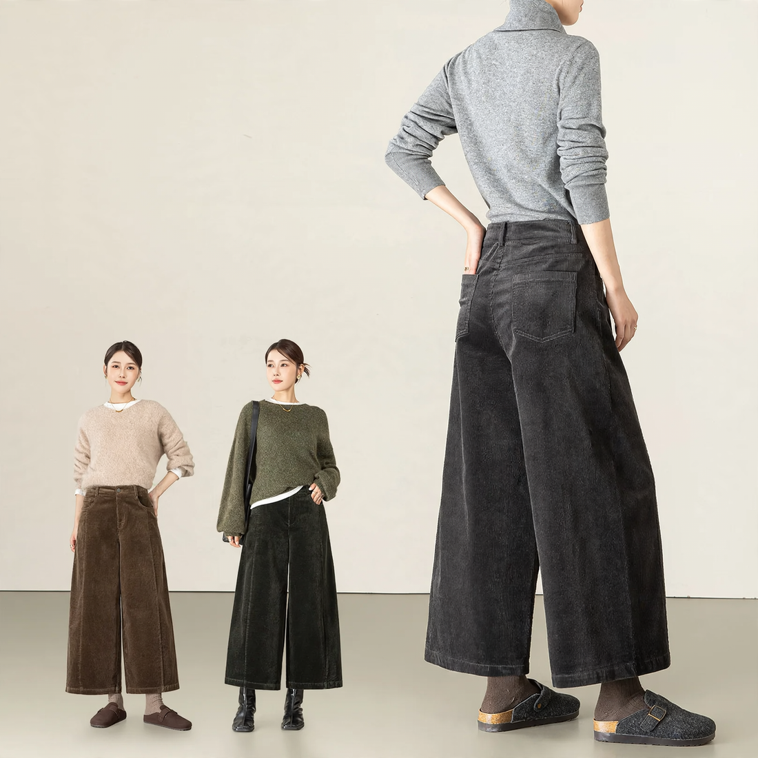 Kord-Hose in Kokon-Form, 7/8-Länge