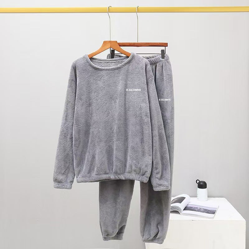 Warmer Korallenfleece-Hausanzug, Unisex, für kalte Tage