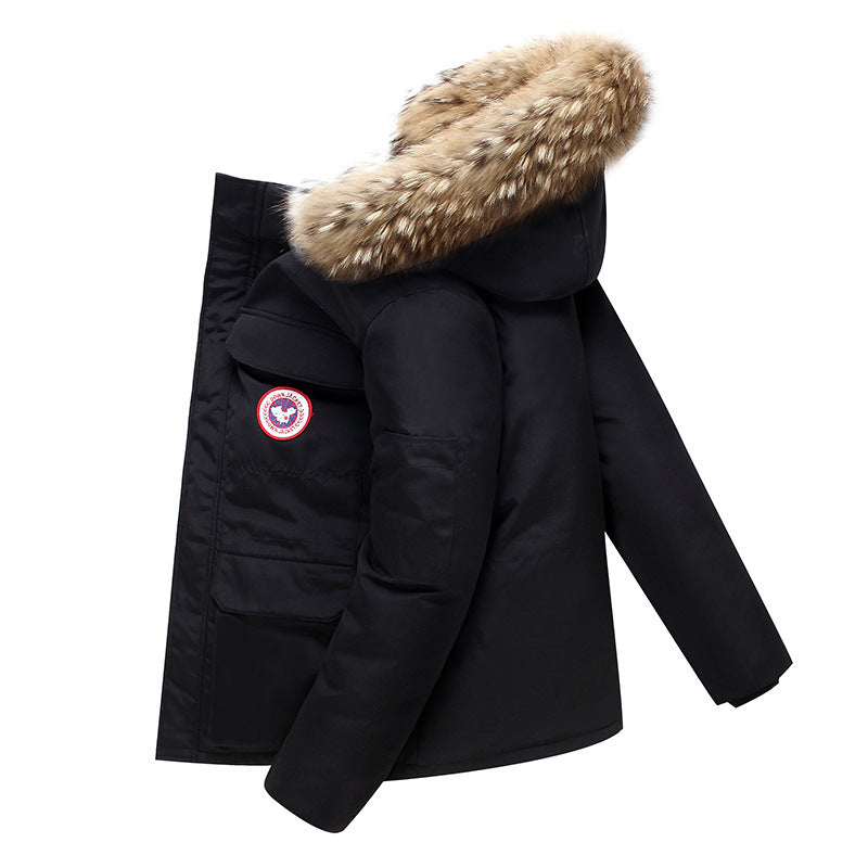 Modische Unisex-Daunenjacke mit abnehmbarem Kragen