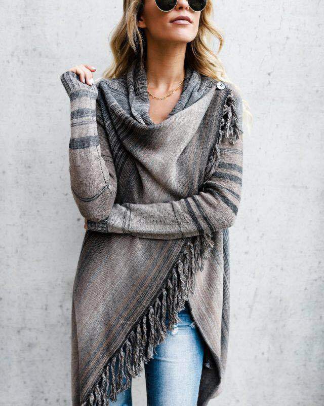 Echoarchiv | Damen Quaste Strickjacke Warm