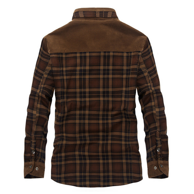 Herren Flanelljacke mit warmem Fleece-Futter und modernen Karomuster Echoarchiv