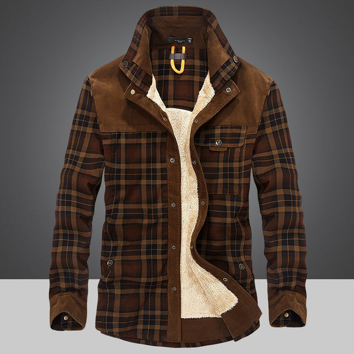 Herren Flanelljacke mit warmem Fleece-Futter und modernen Karomuster Echoarchiv