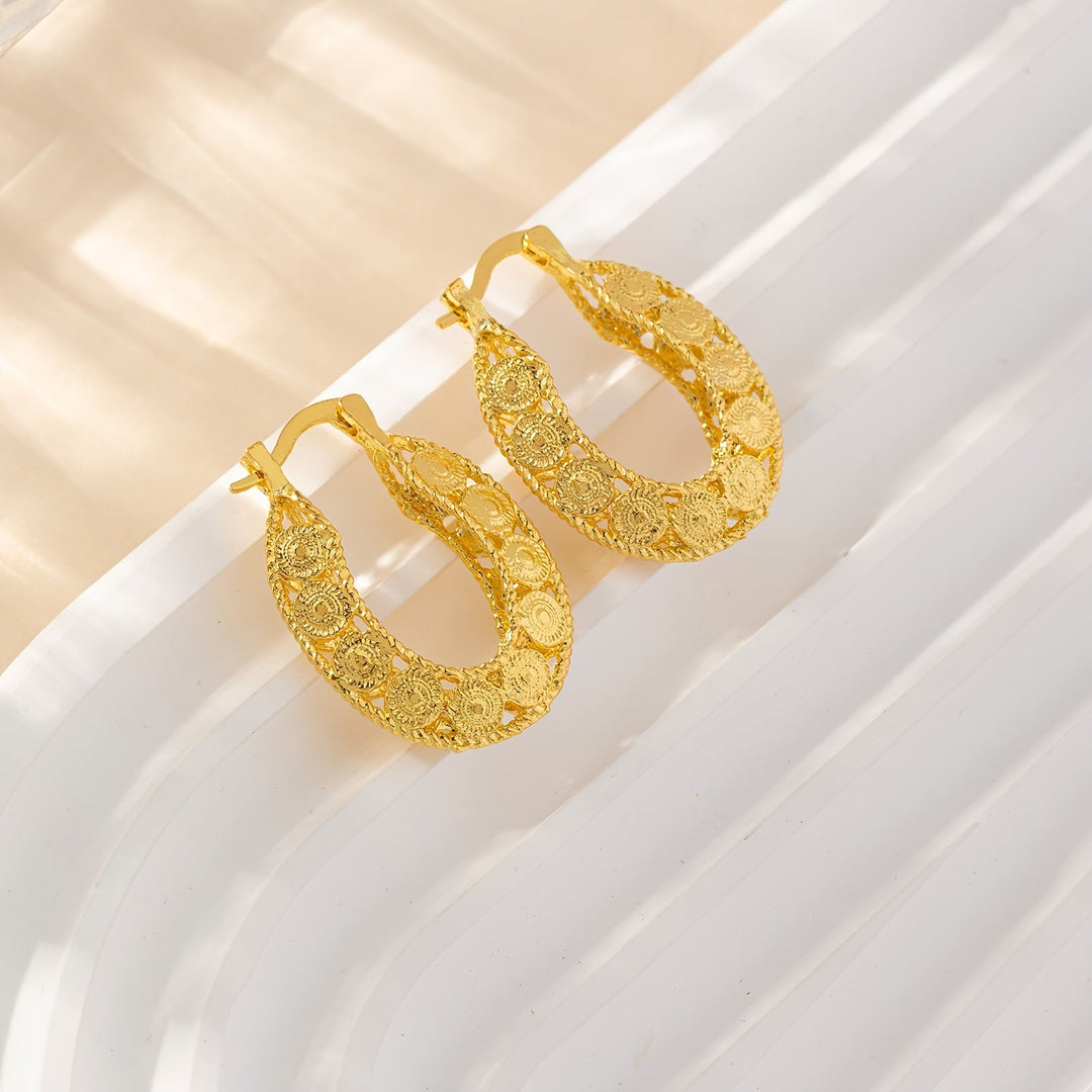Echoarchiv | 14Kt Gold Einzigartige Gold Filigrane Chunky Creolen