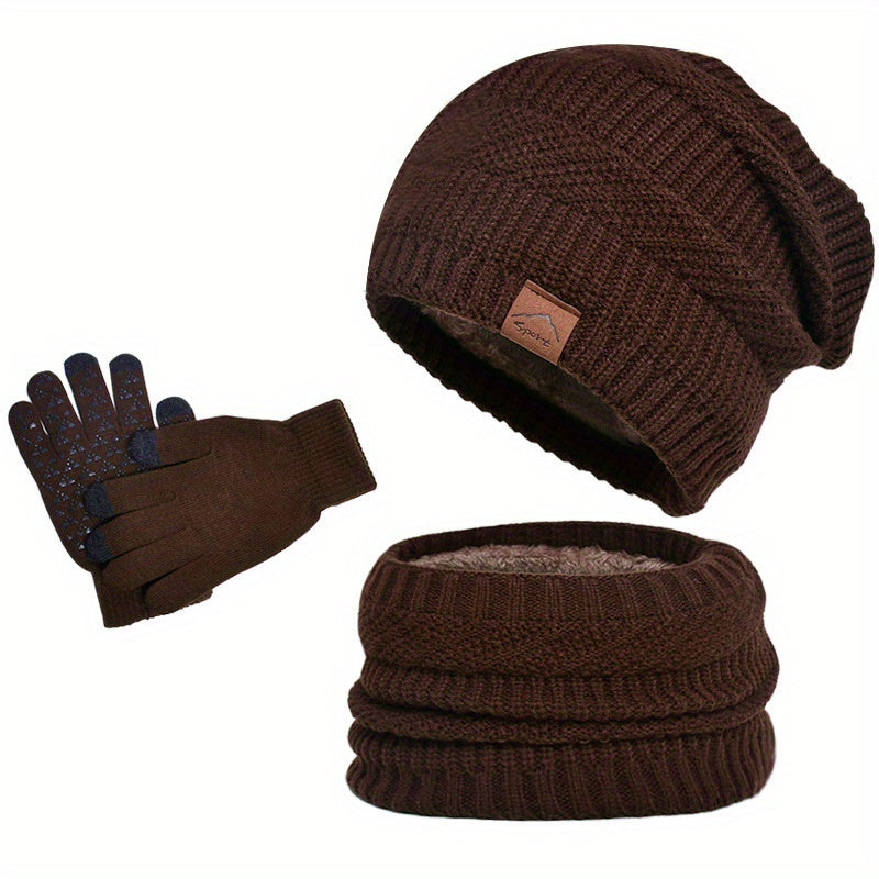 Echoarchiv - Freizeit Winter Plüsch 3-teiliges Set für Männer