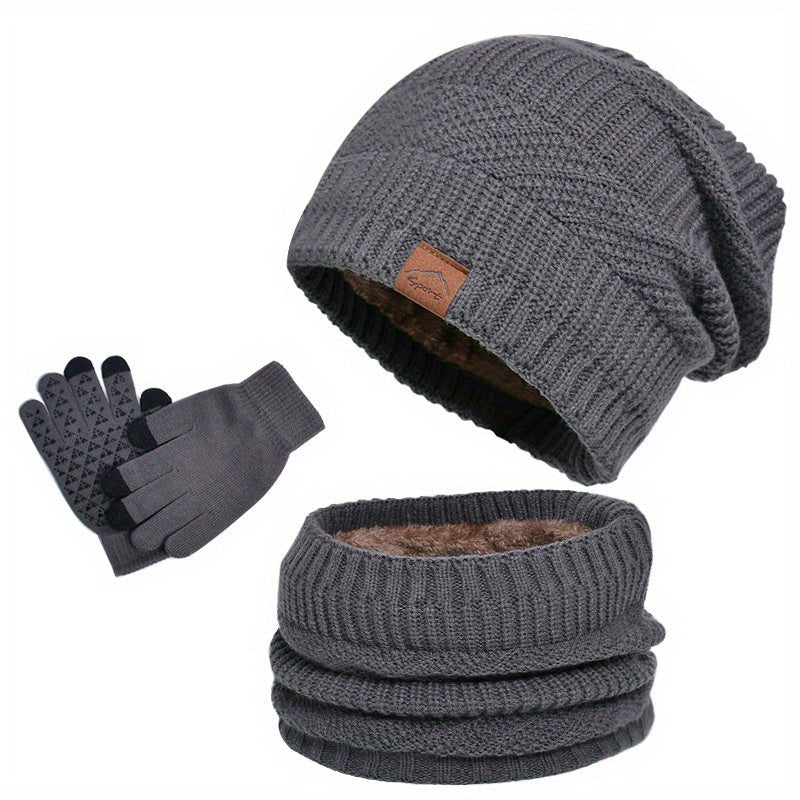 Echoarchiv - Freizeit Winter Plüsch 3-teiliges Set für Männer