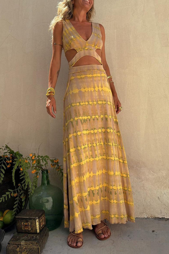 Echoarchiv | Stretchkleid mit Ausschnitt und Schlitz