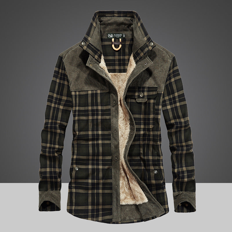 Herren Flanelljacke mit warmem Fleece-Futter und modernen Karomuster Echoarchiv