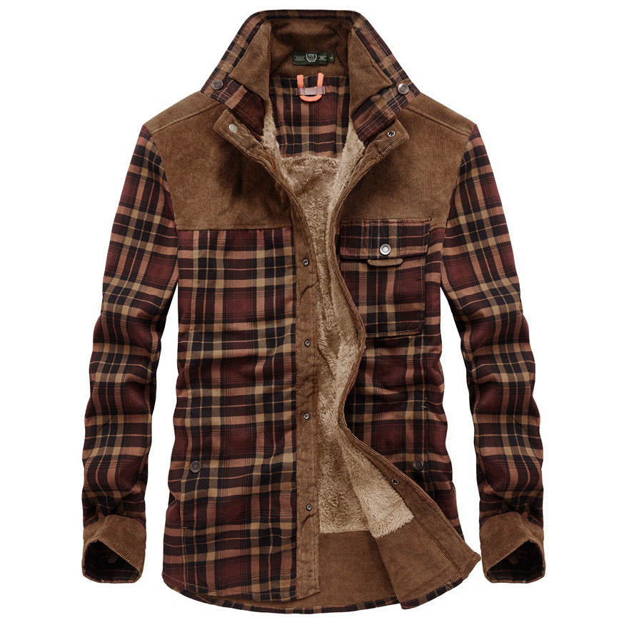 Herren Flanellhemdjacke mit Teddyfutter Echo Archiv