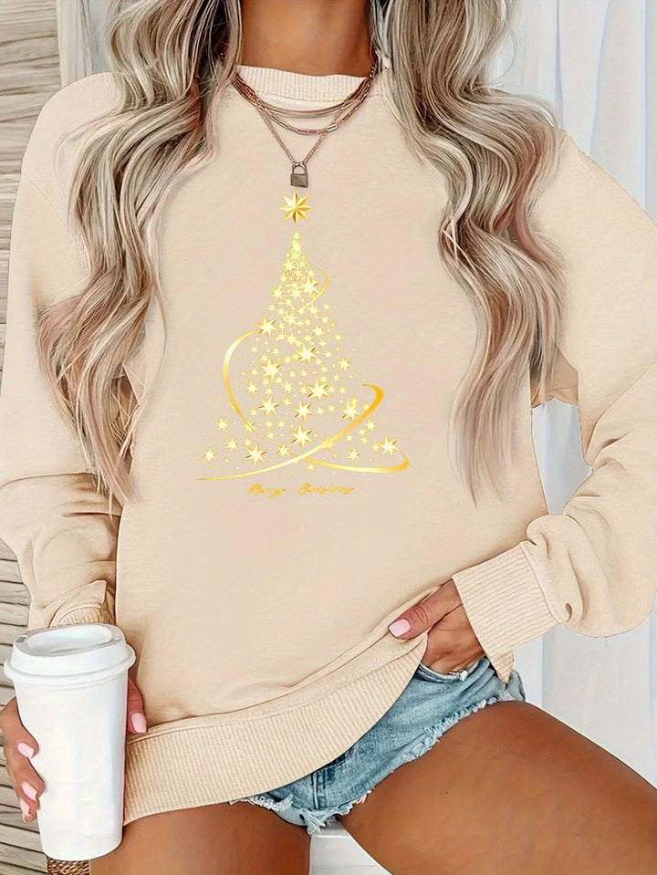 Echoarchiv | Jul SwEchoarchivtshirt mit Print Baumwolle Goldener Weihnachtsbaum Design